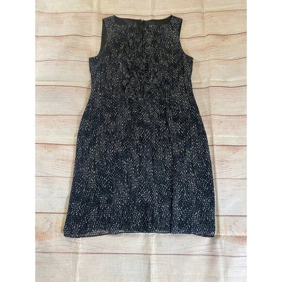 Ann Taylor Womnen's 100% Silk Sleeveless Ruffle Front Dress - 12 - Picture 4 of 14